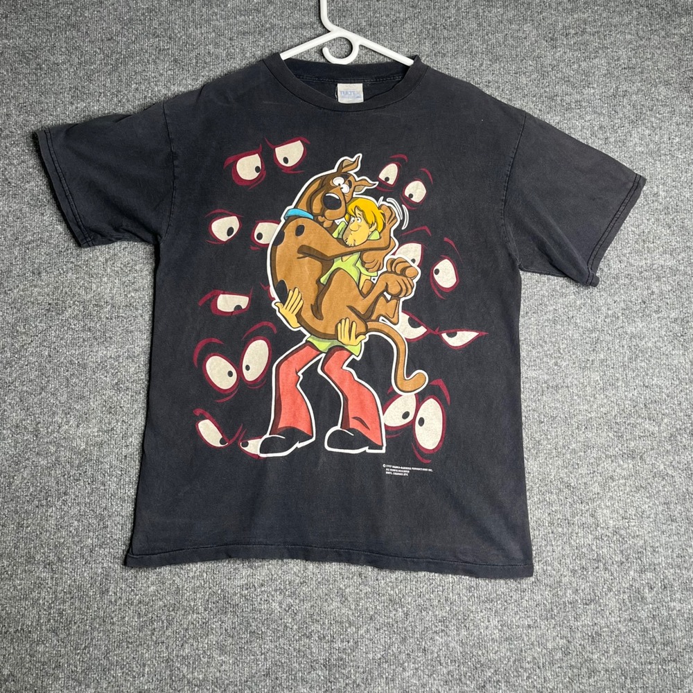 Vintage 1997 Scooby-Doo Shaggy Glow in the Dark T-Shirt Tultex Large Black 90s